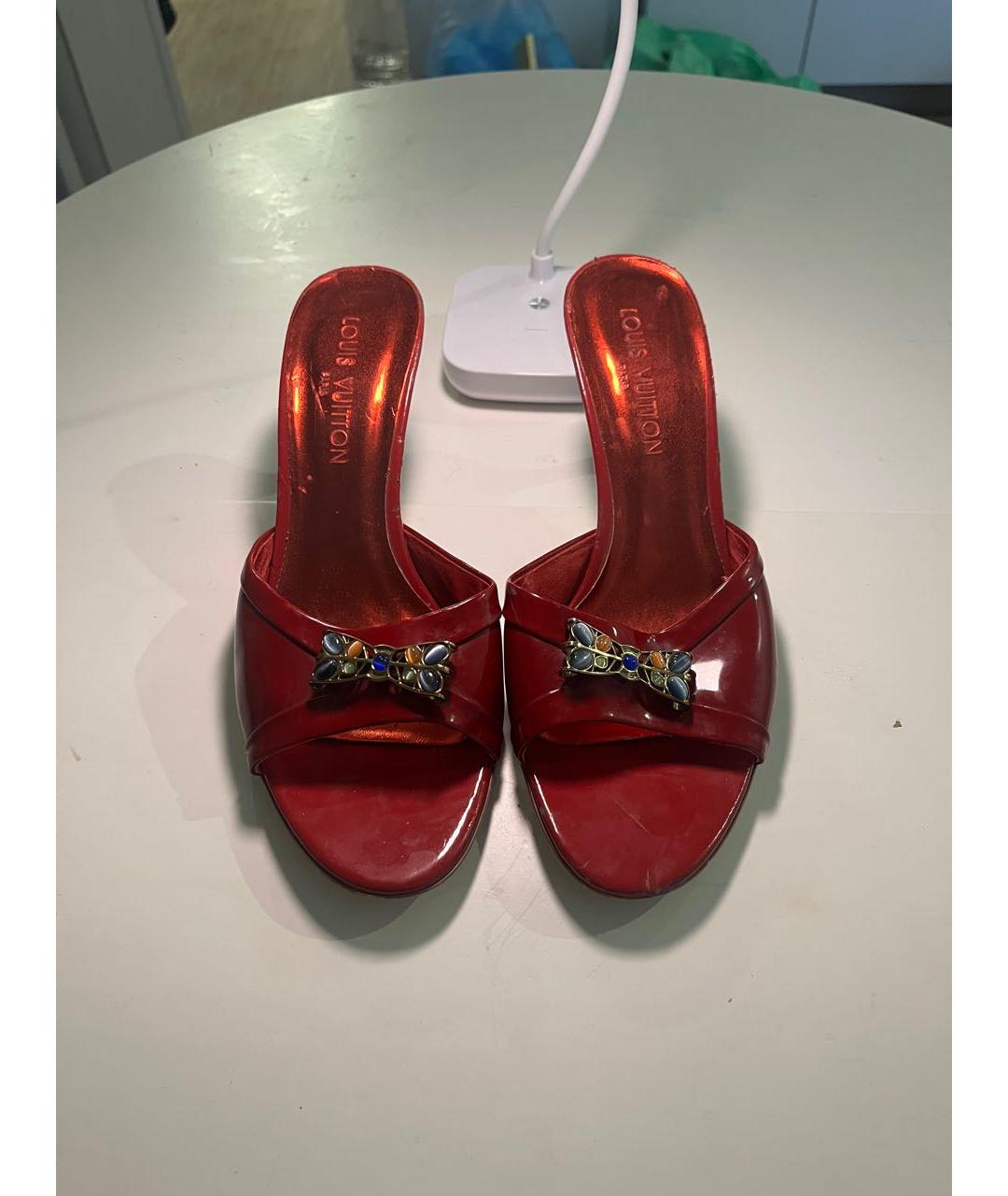 LOUIS VUITTON Красные кожаные туфли, фото 4