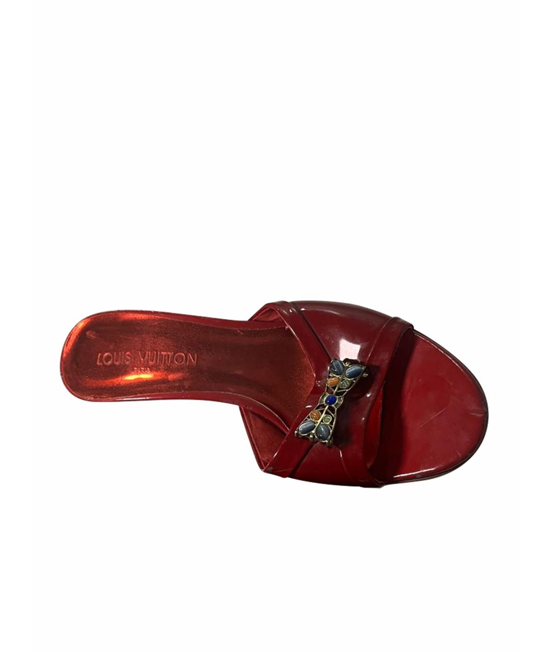 LOUIS VUITTON Красные кожаные туфли, фото 1