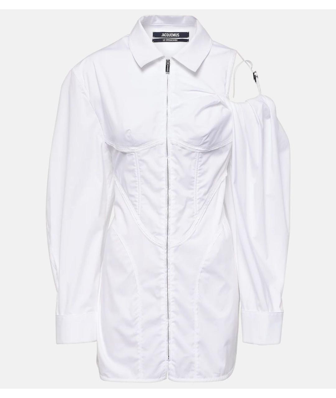 JACQUEMUS Белое хлопковое повседневное платье, фото 7