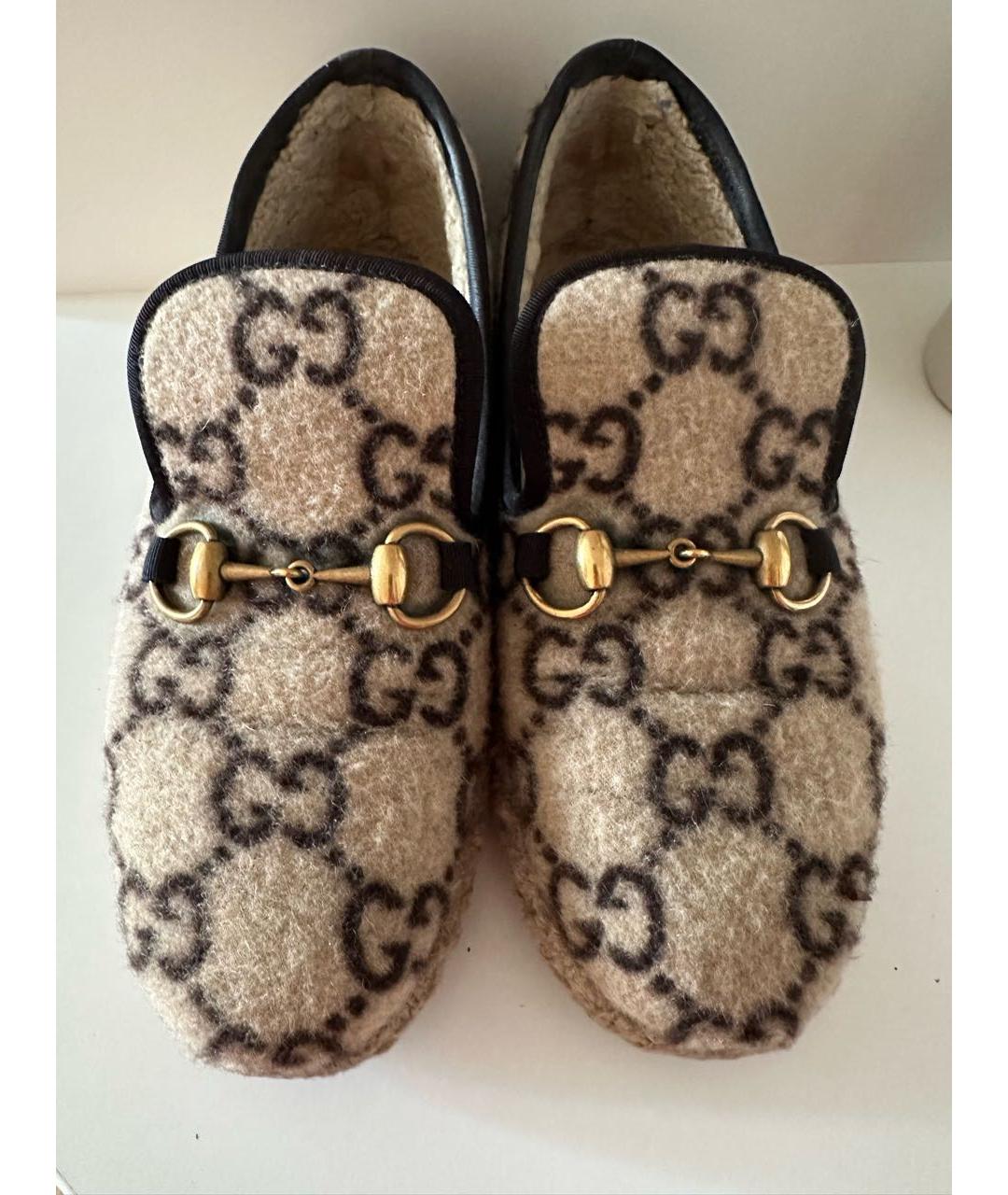 GUCCI Бежевые лоферы, фото 7