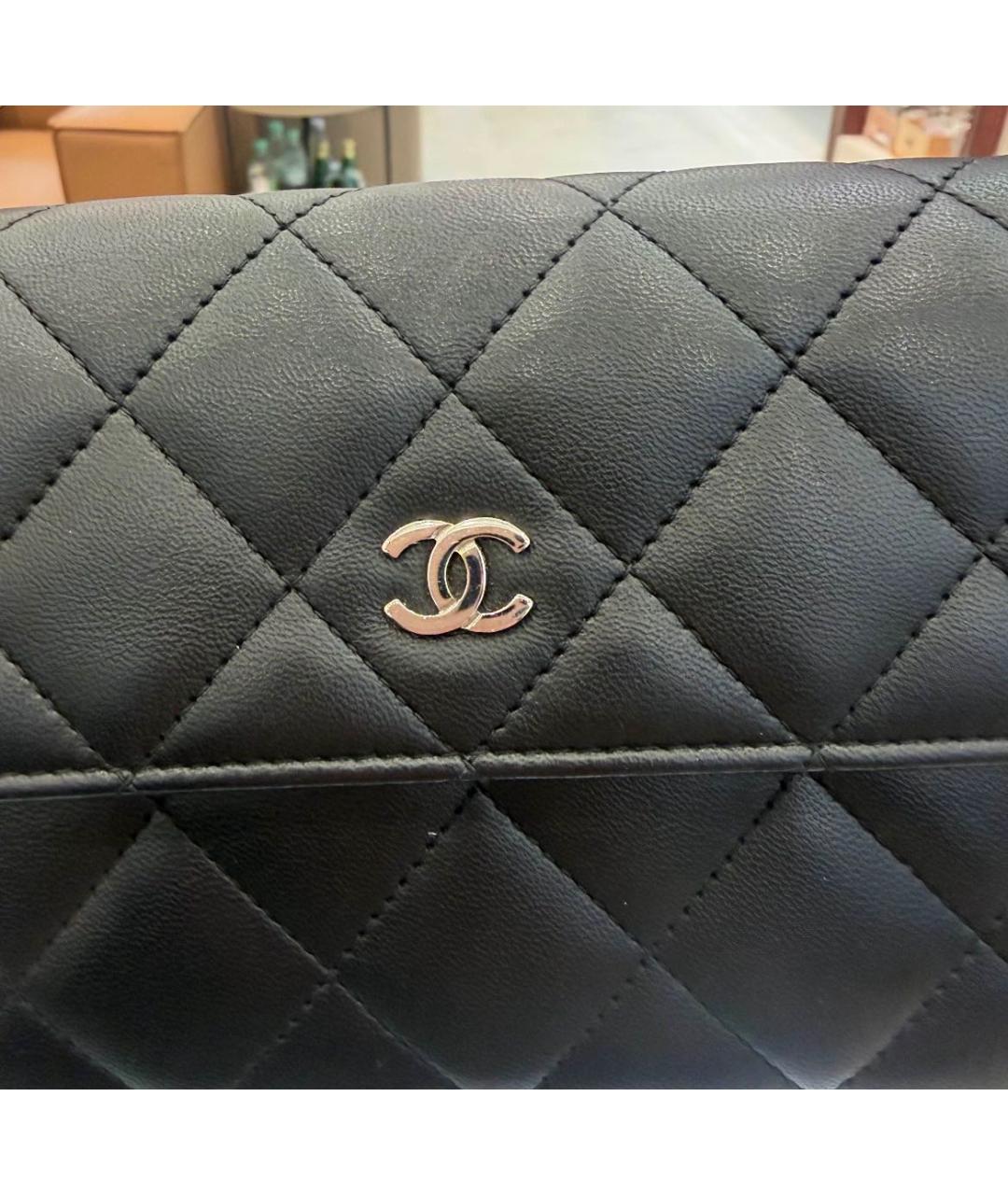CHANEL Черный кожаный кошелек, фото 8