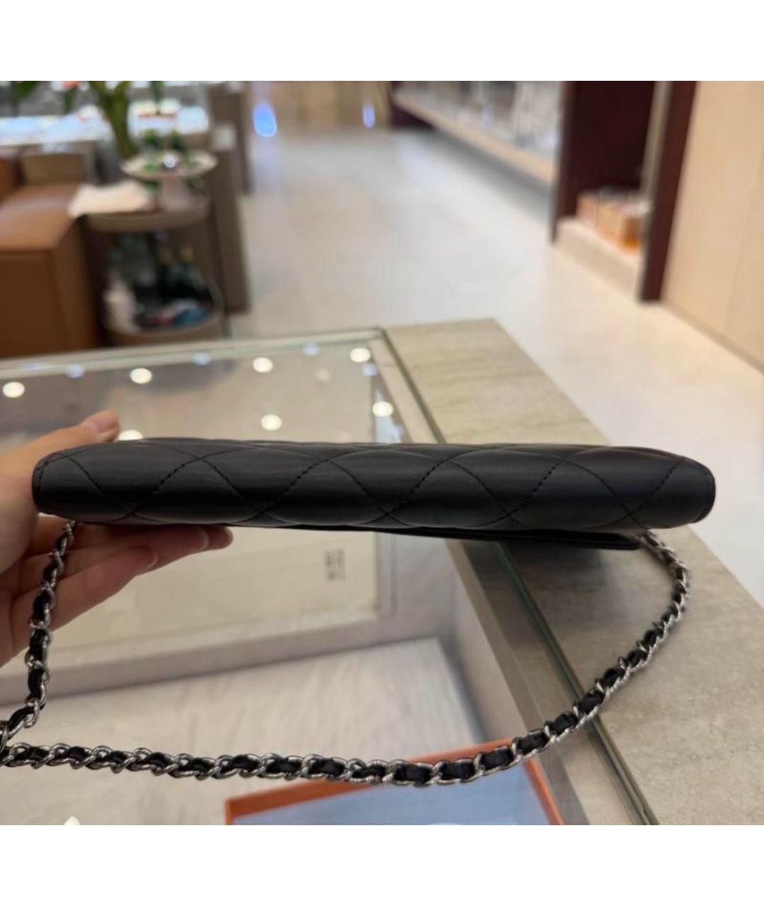 CHANEL Черный кожаный кошелек, фото 6