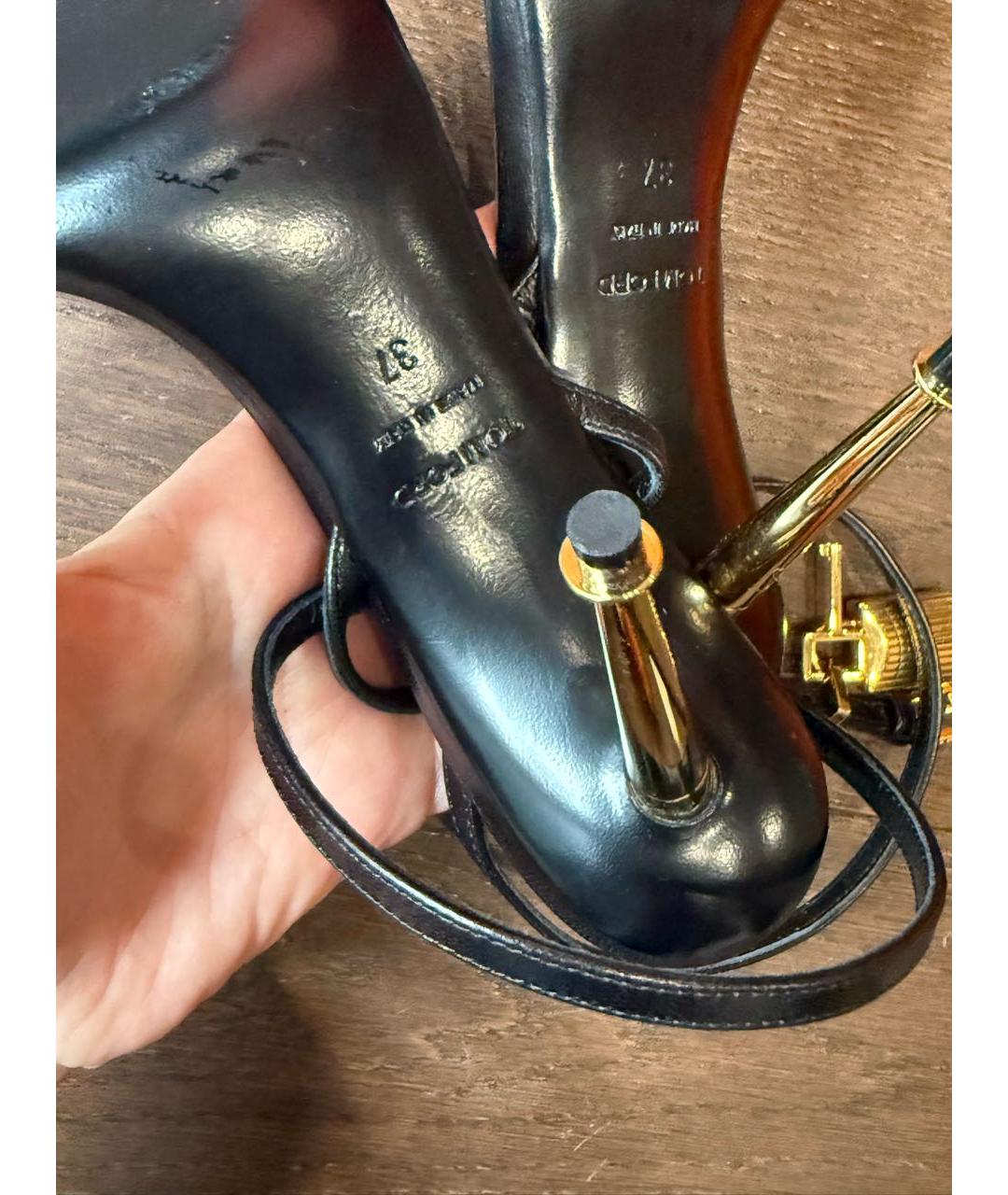 TOM FORD Черные кожаные босоножки, фото 4