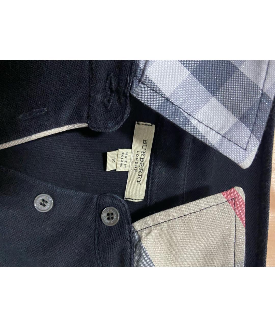BURBERRY Черное хлопковое поло с коротким рукавом, фото 3