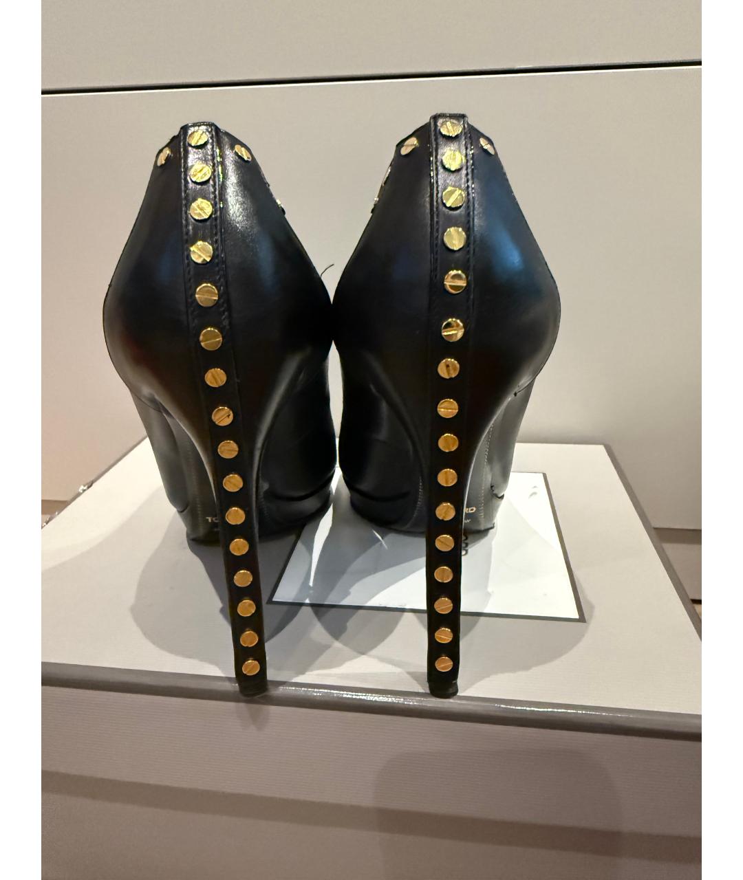 TOM FORD Черные кожаные туфли, фото 3