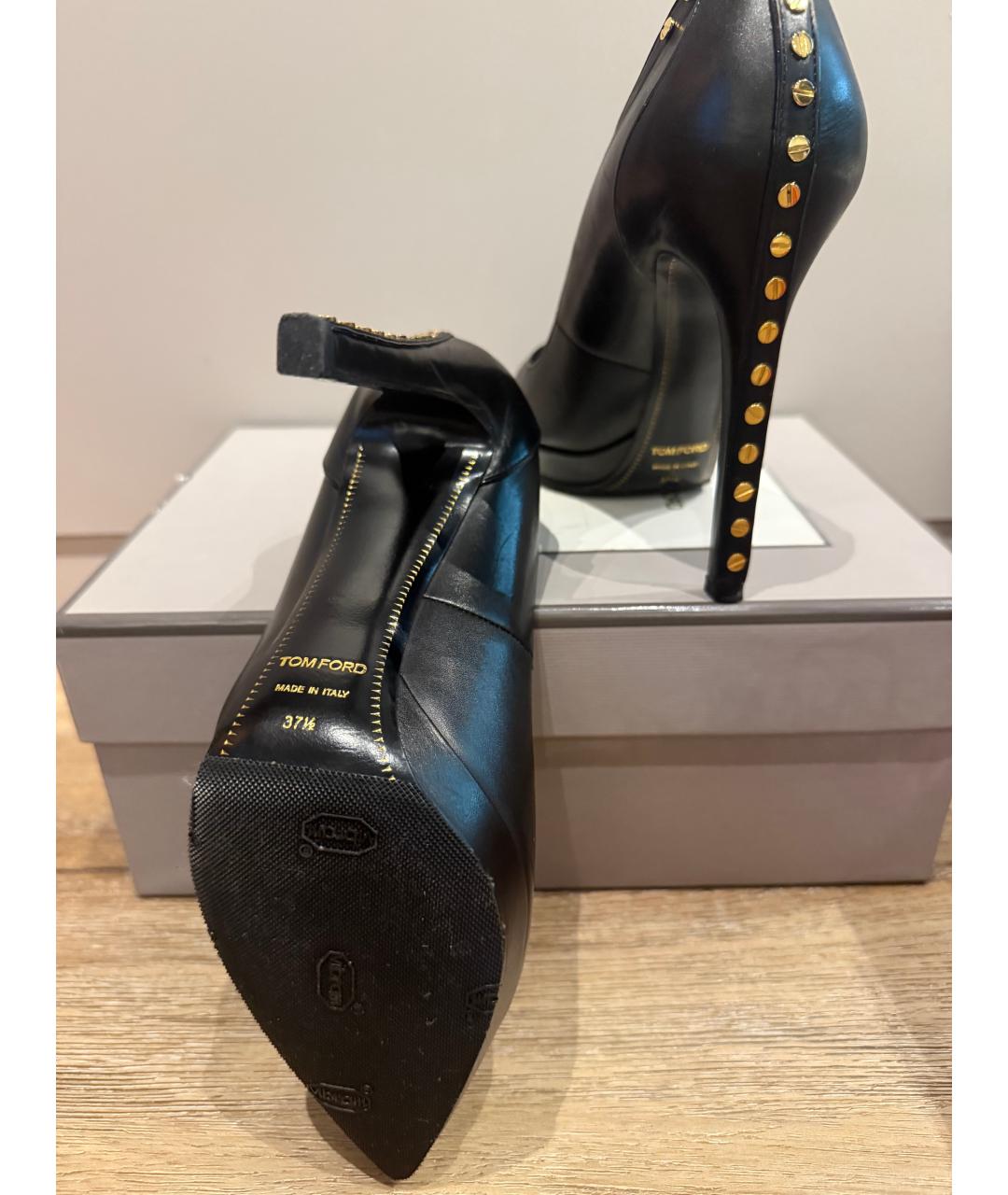 TOM FORD Черные кожаные туфли, фото 2