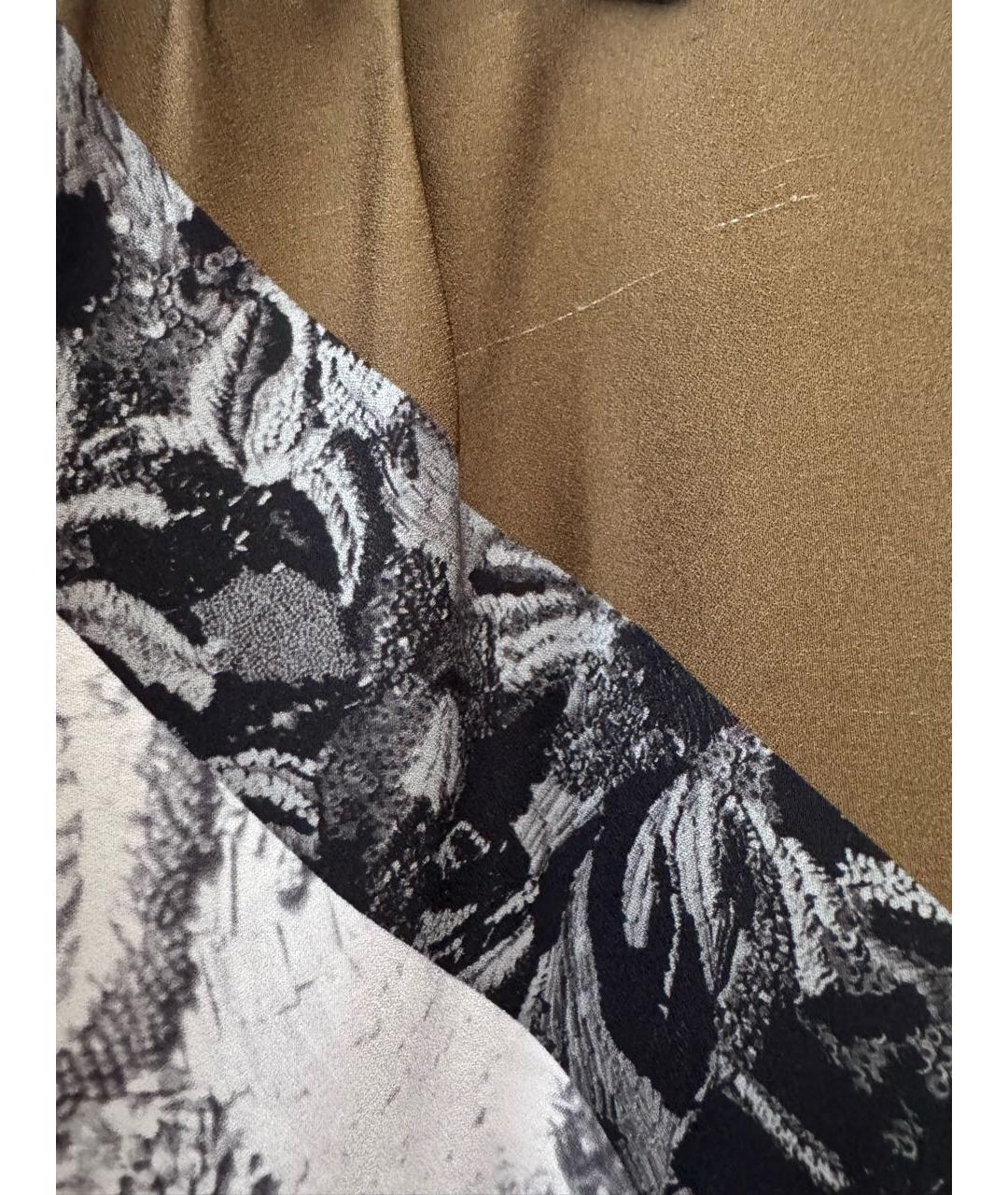 DRIES VAN NOTEN Коричневая шелковая юбка миди, фото 6