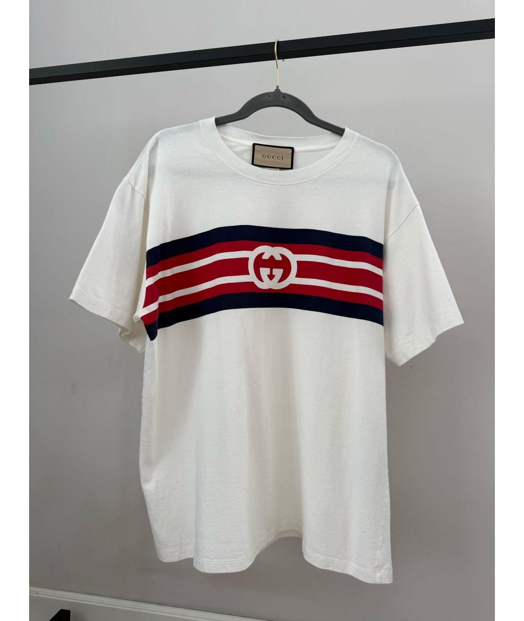 GUCCI Белая хлопковая футболка, фото 5