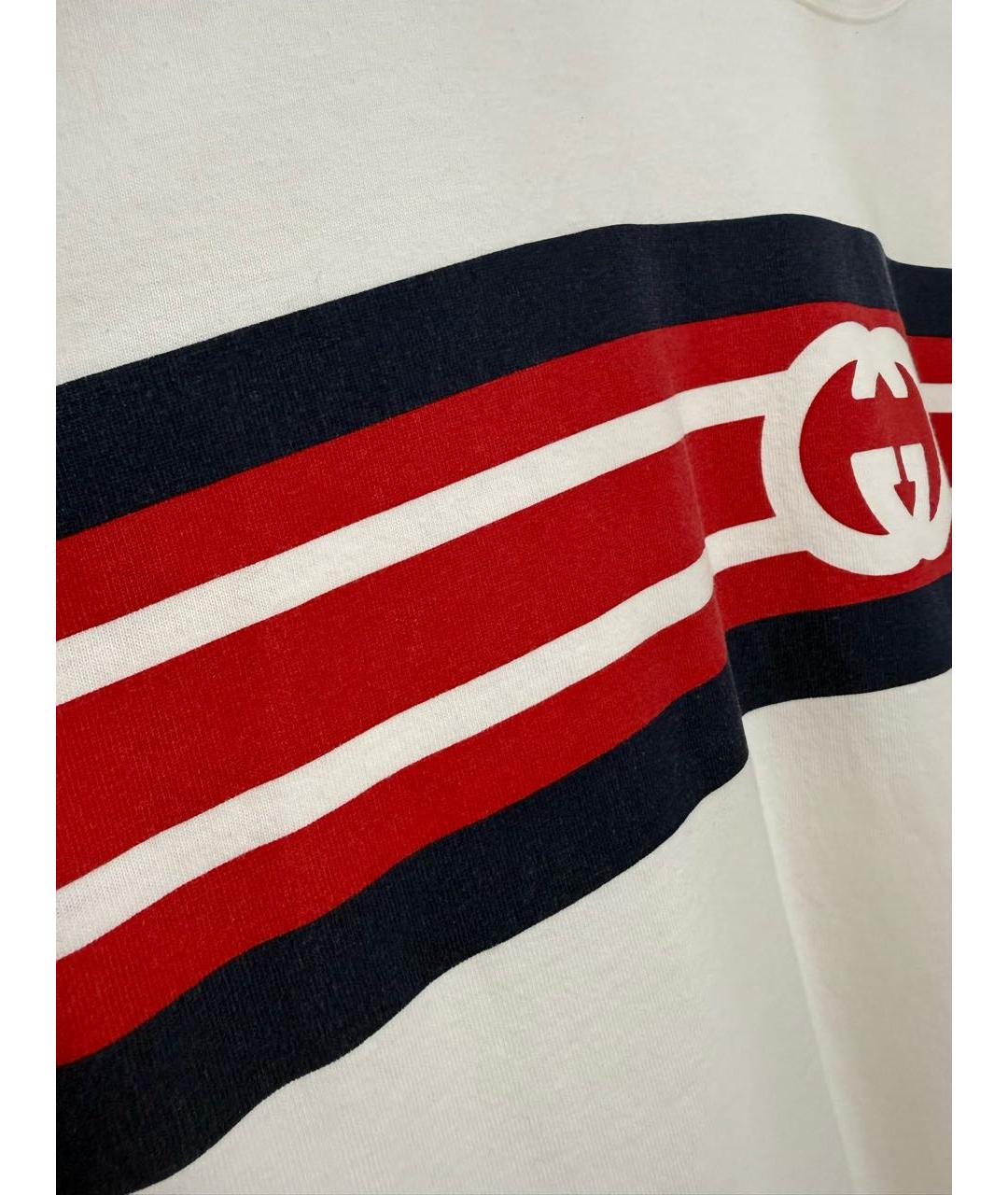 GUCCI Белая хлопковая футболка, фото 4