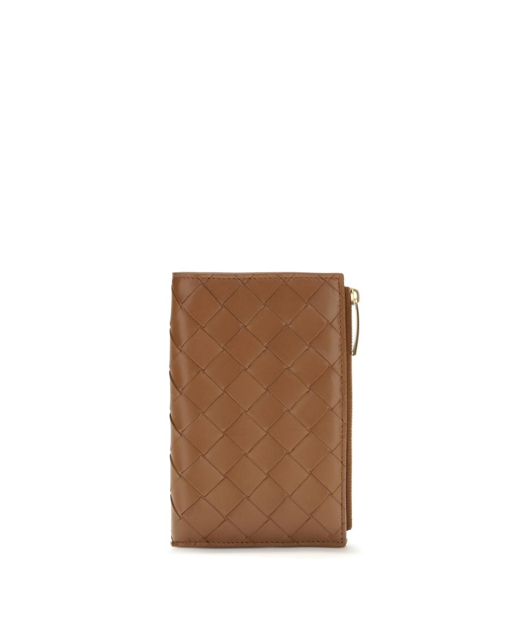 BOTTEGA VENETA Коричневый кожаный кошелек, фото 1