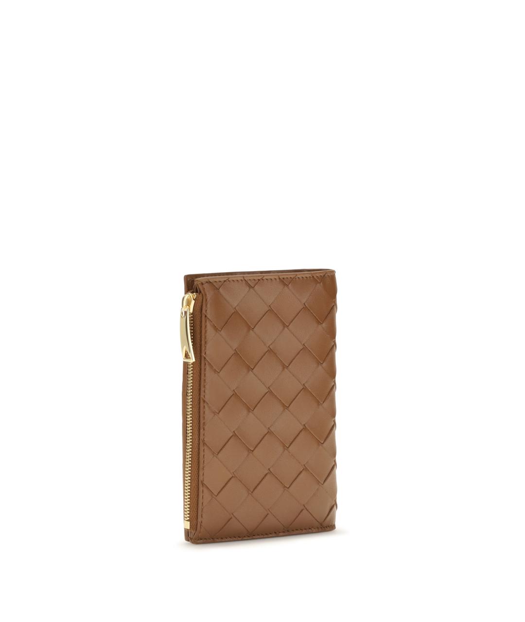 BOTTEGA VENETA Коричневый кожаный кошелек, фото 2