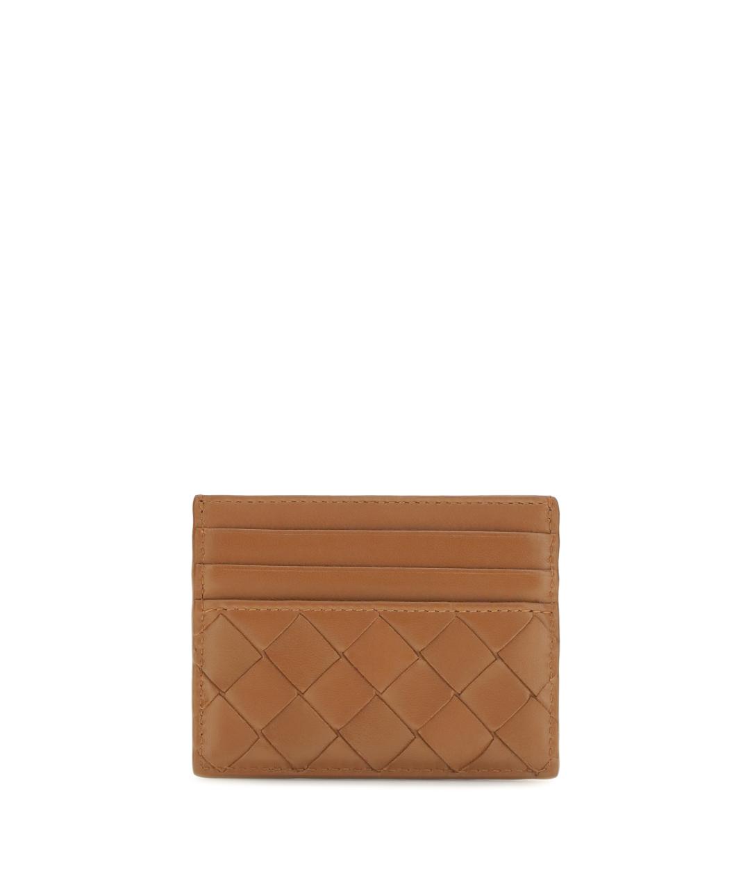 BOTTEGA VENETA Коричневый кожаный кардхолдер, фото 1