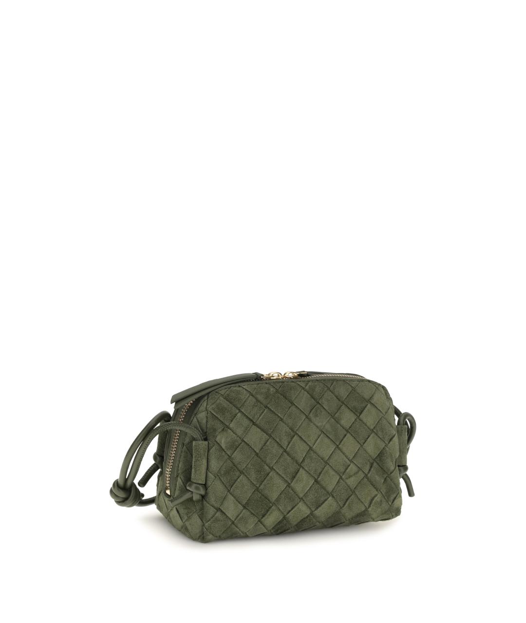 BOTTEGA VENETA Зеленая замшевая сумка через плечо, фото 3