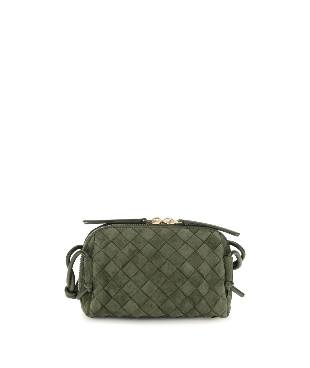 BOTTEGA VENETA Зеленая замшевая сумка через плечо, фото 1