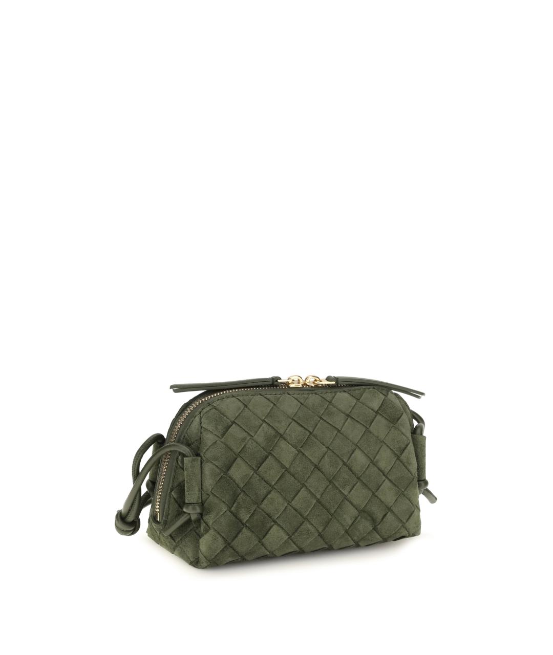 BOTTEGA VENETA Зеленая замшевая сумка через плечо, фото 2