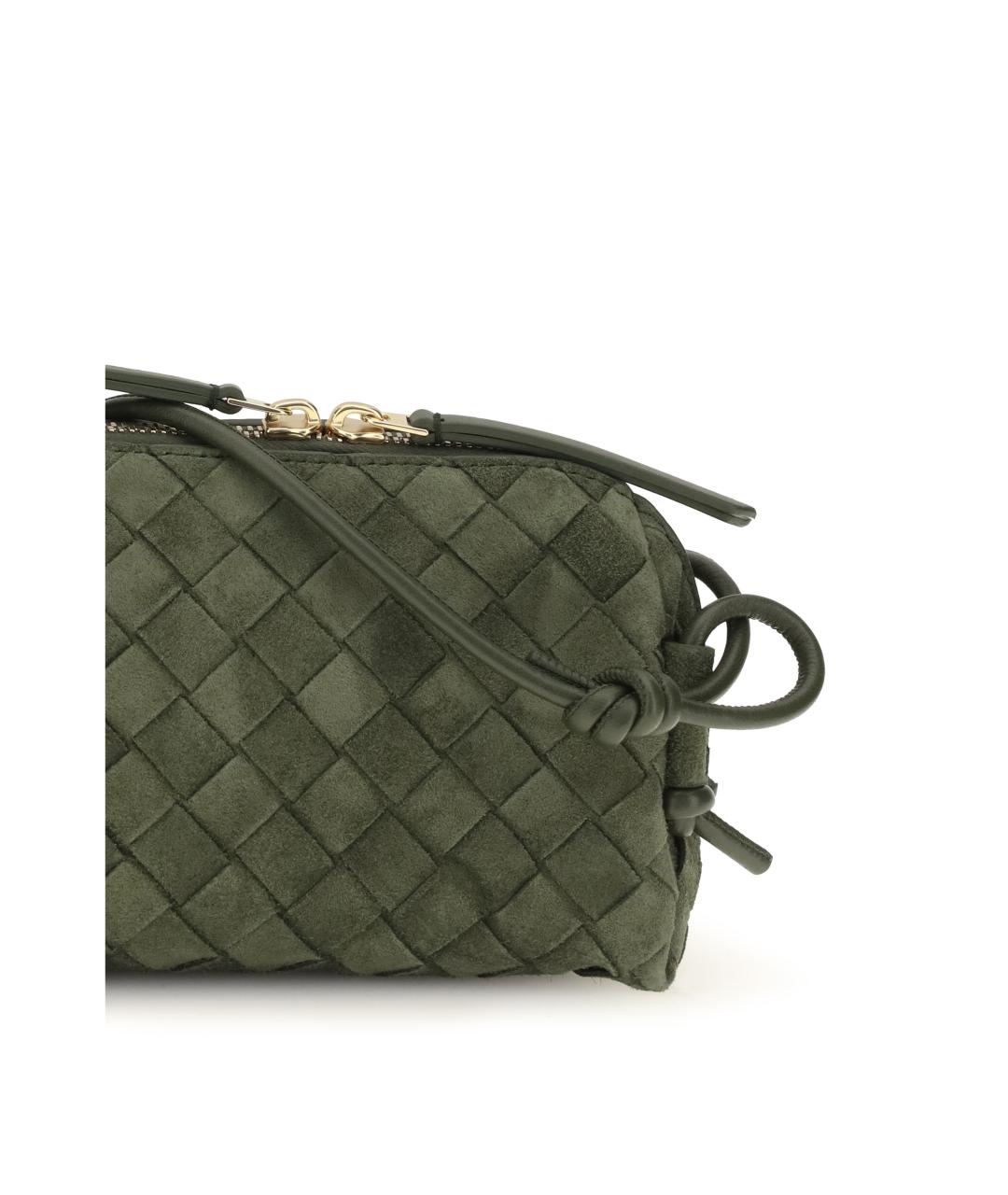 BOTTEGA VENETA Зеленая замшевая сумка через плечо, фото 4