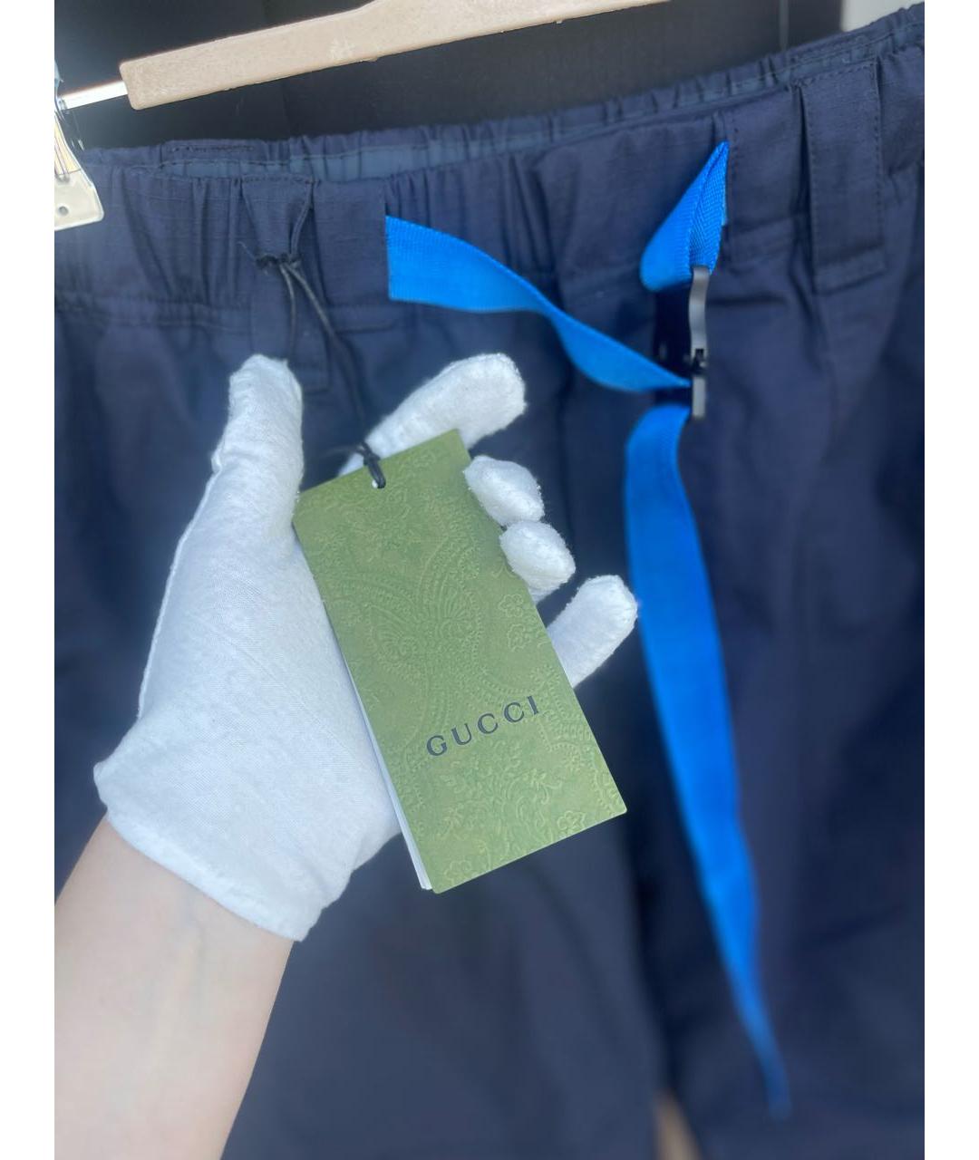 GUCCI Темно-синие брюки широкие, фото 3