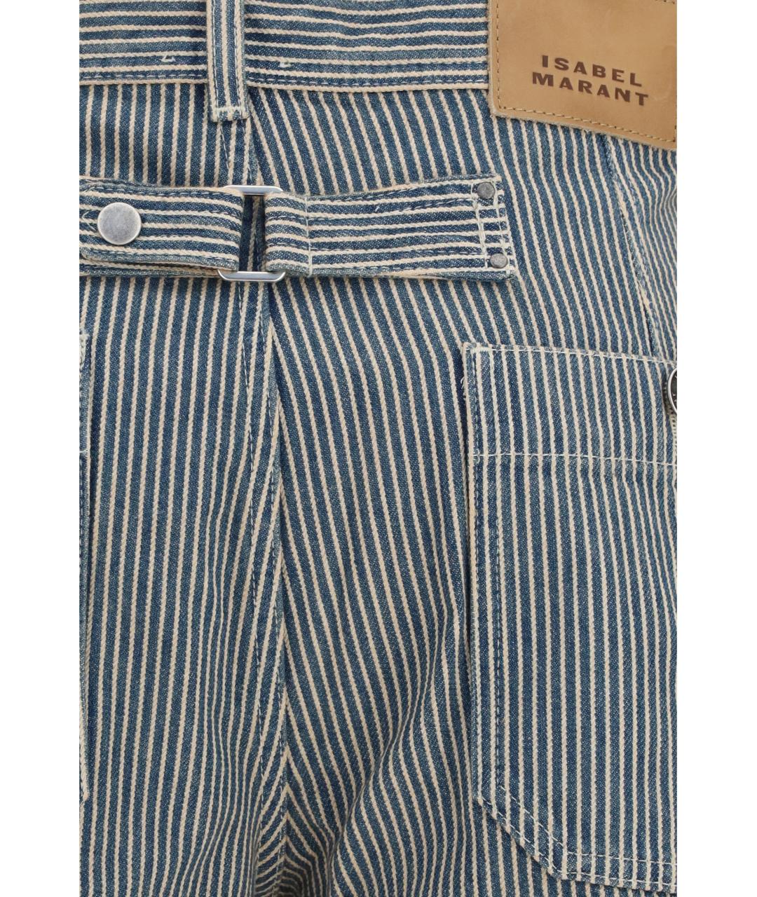 ISABEL MARANT ETOILE Синие хлопко-полиэстеровые прямые джинсы, фото 3