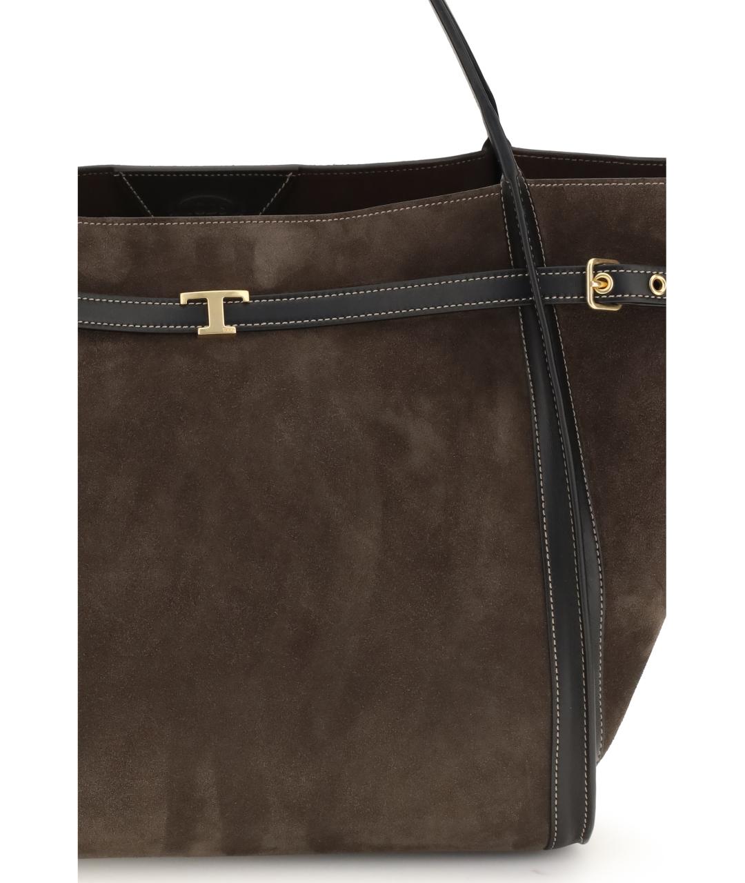 TOD'S Коричневая замшевая сумка тоут, фото 4