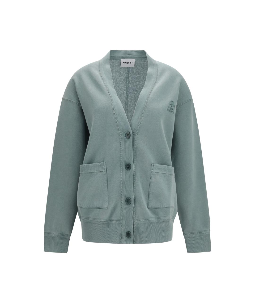 ISABEL MARANT ETOILE Бирюзовый хлопковый кардиган, фото 1
