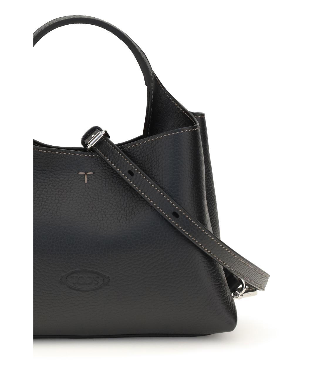 TOD'S Черная кожаная сумка через плечо, фото 4