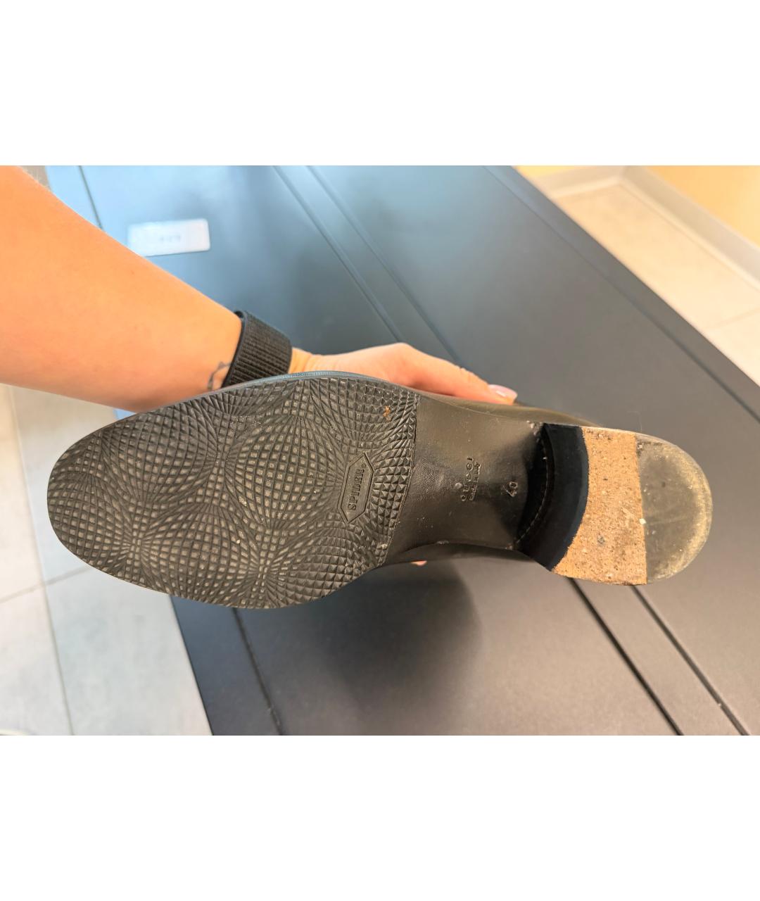 GUCCI Черные кожаные брогги и оксфорды, фото 6