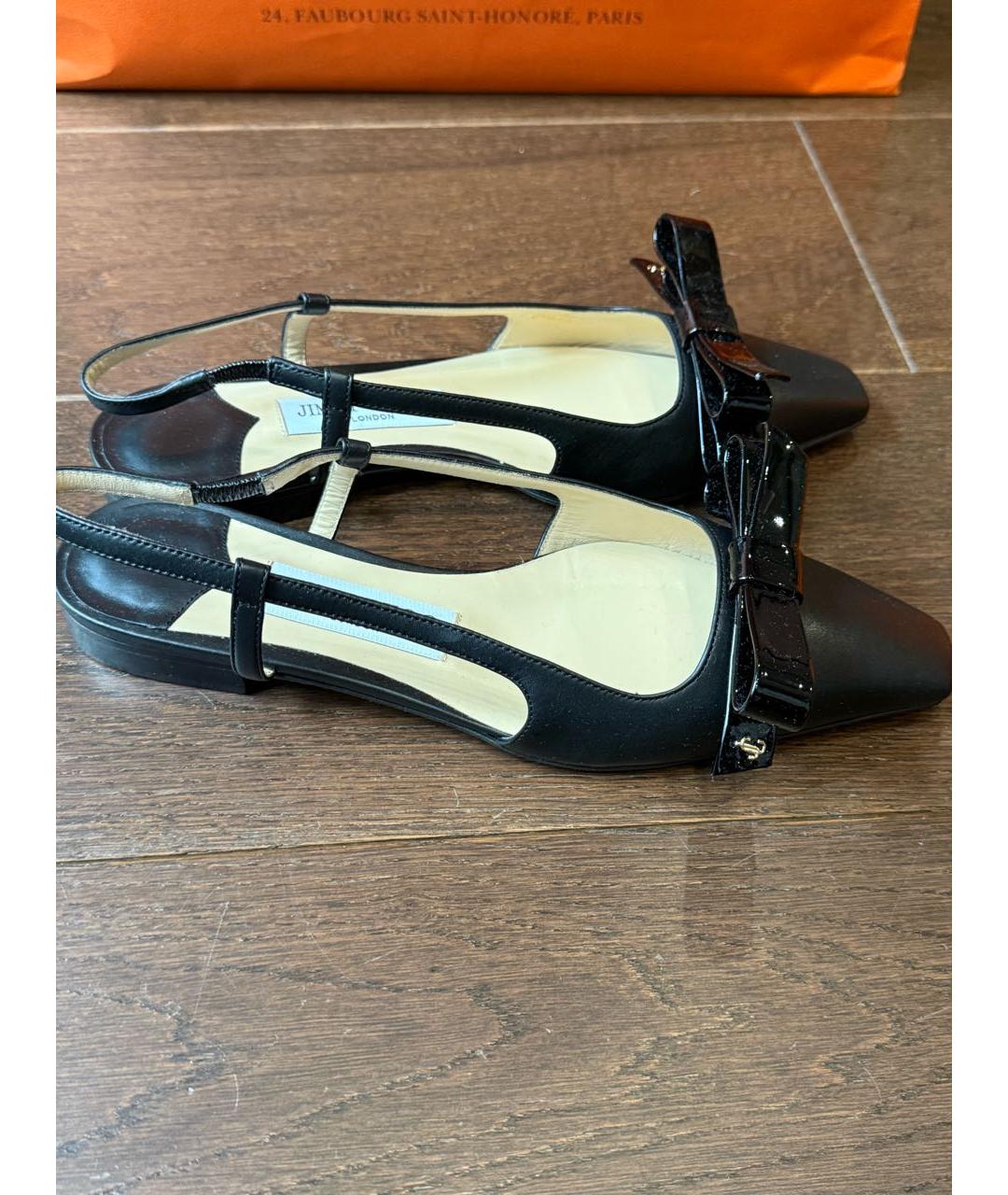 JIMMY CHOO Черные кожаные балетки, фото 4