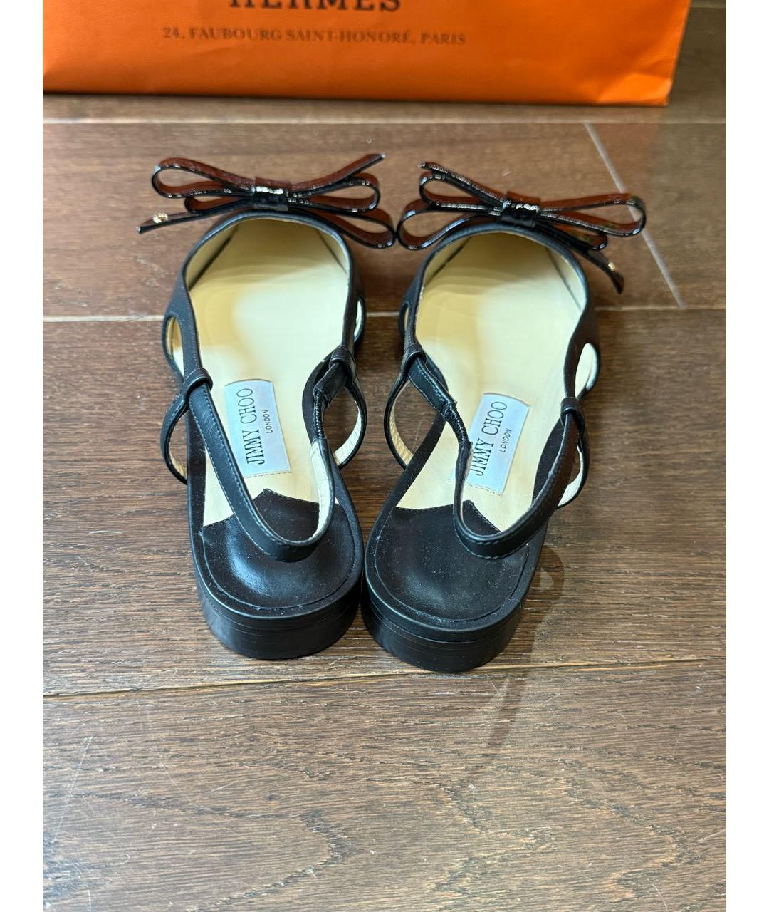 JIMMY CHOO Черные кожаные балетки, фото 3