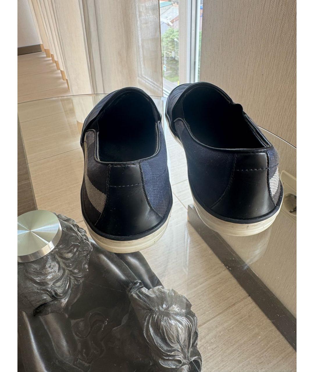 BURBERRY Темно-синие слипоны, фото 4