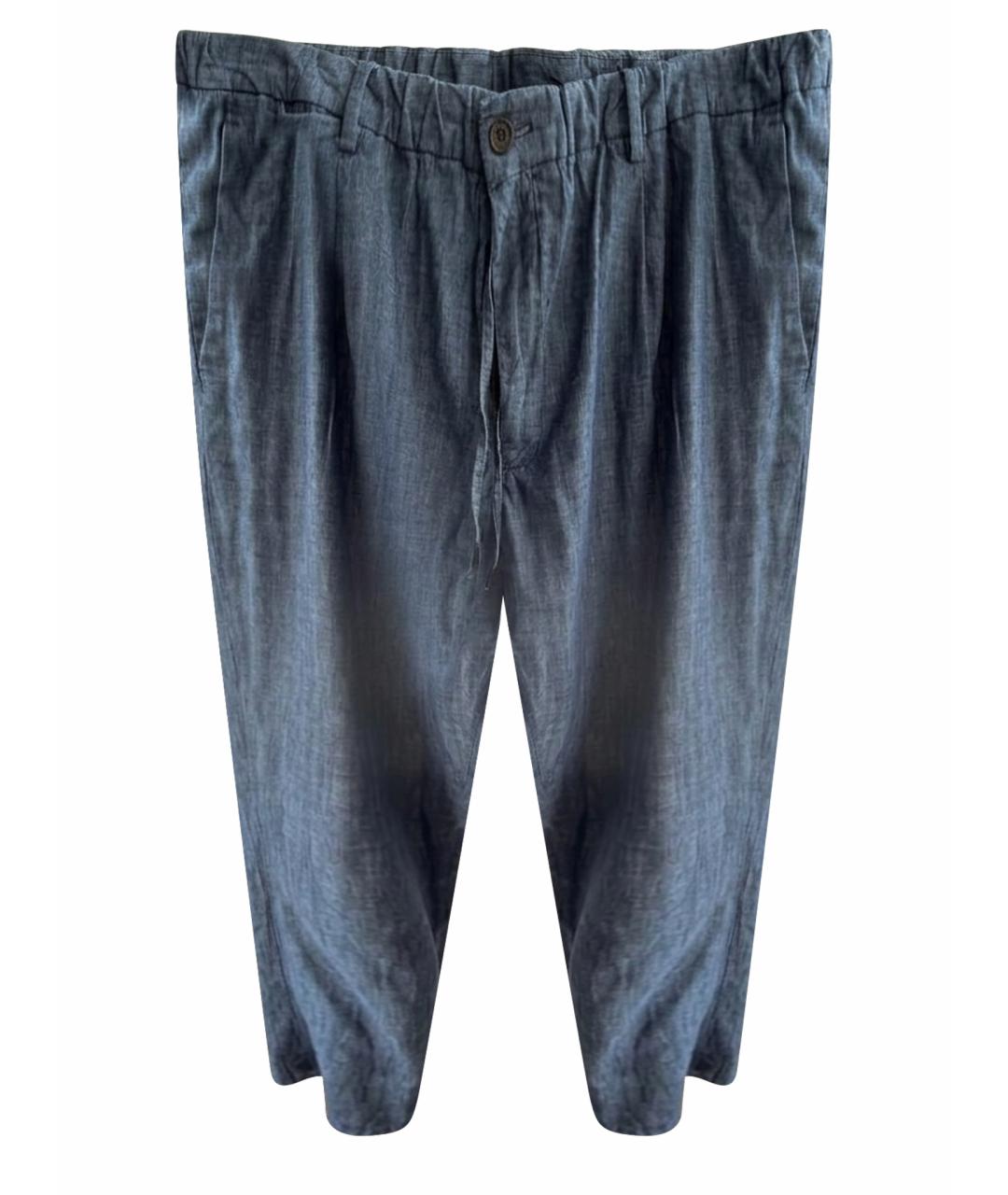 CORNELIANI Синие хлопковые повседневные брюки, фото 1