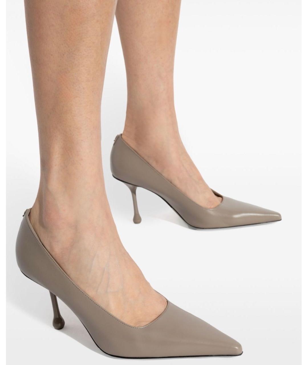 JIMMY CHOO Бежевые кожаные туфли, фото 6