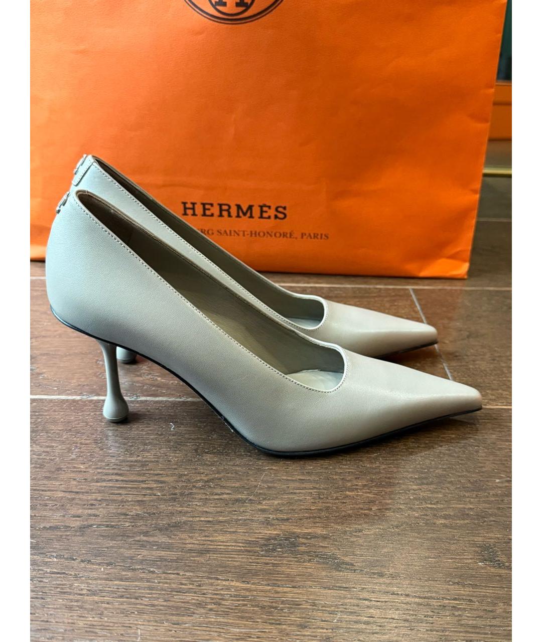 JIMMY CHOO Бежевые кожаные туфли, фото 8