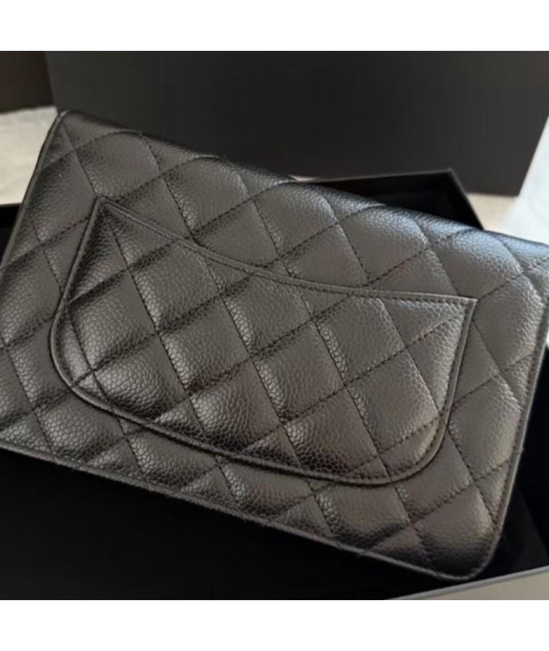 CHANEL Черная кожаная сумка через плечо, фото 4