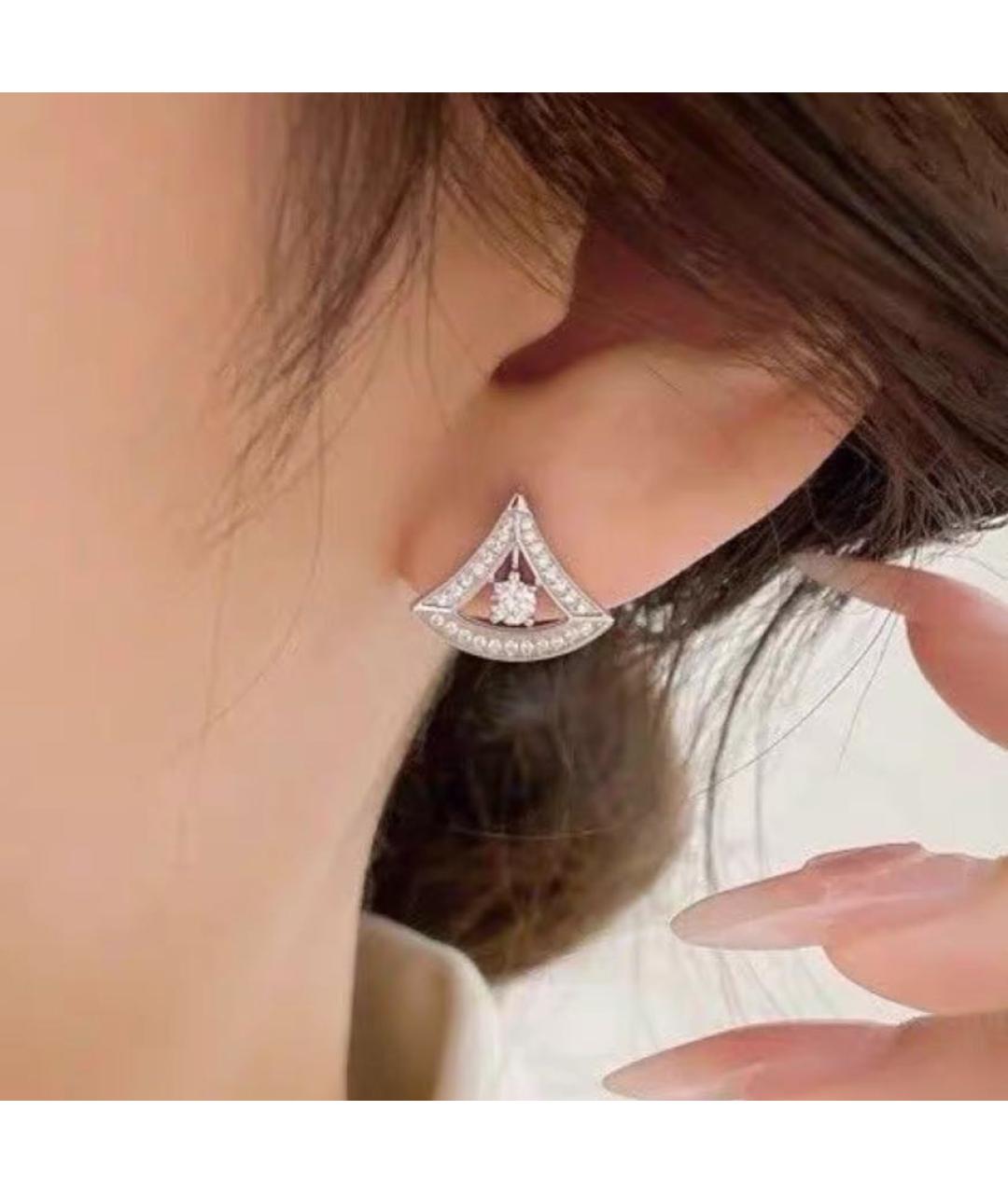 BVLGARI Белые серьги из белого золота, фото 7