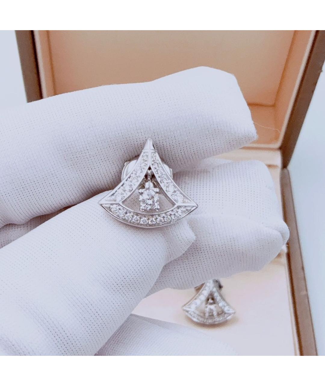BVLGARI Белые серьги из белого золота, фото 4
