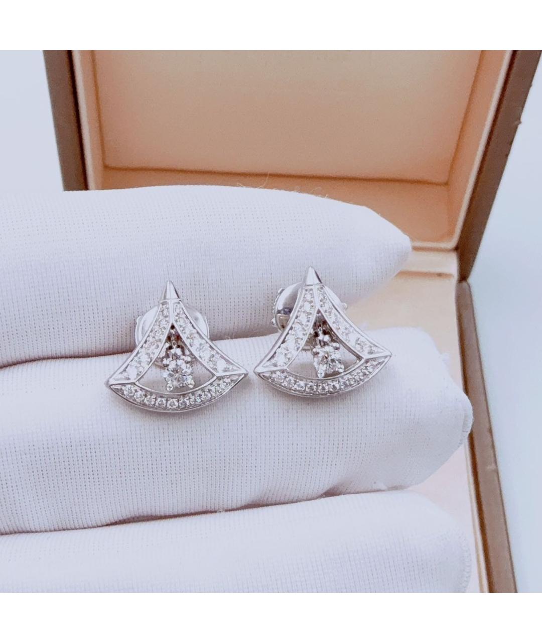 BVLGARI Белые серьги из белого золота, фото 3
