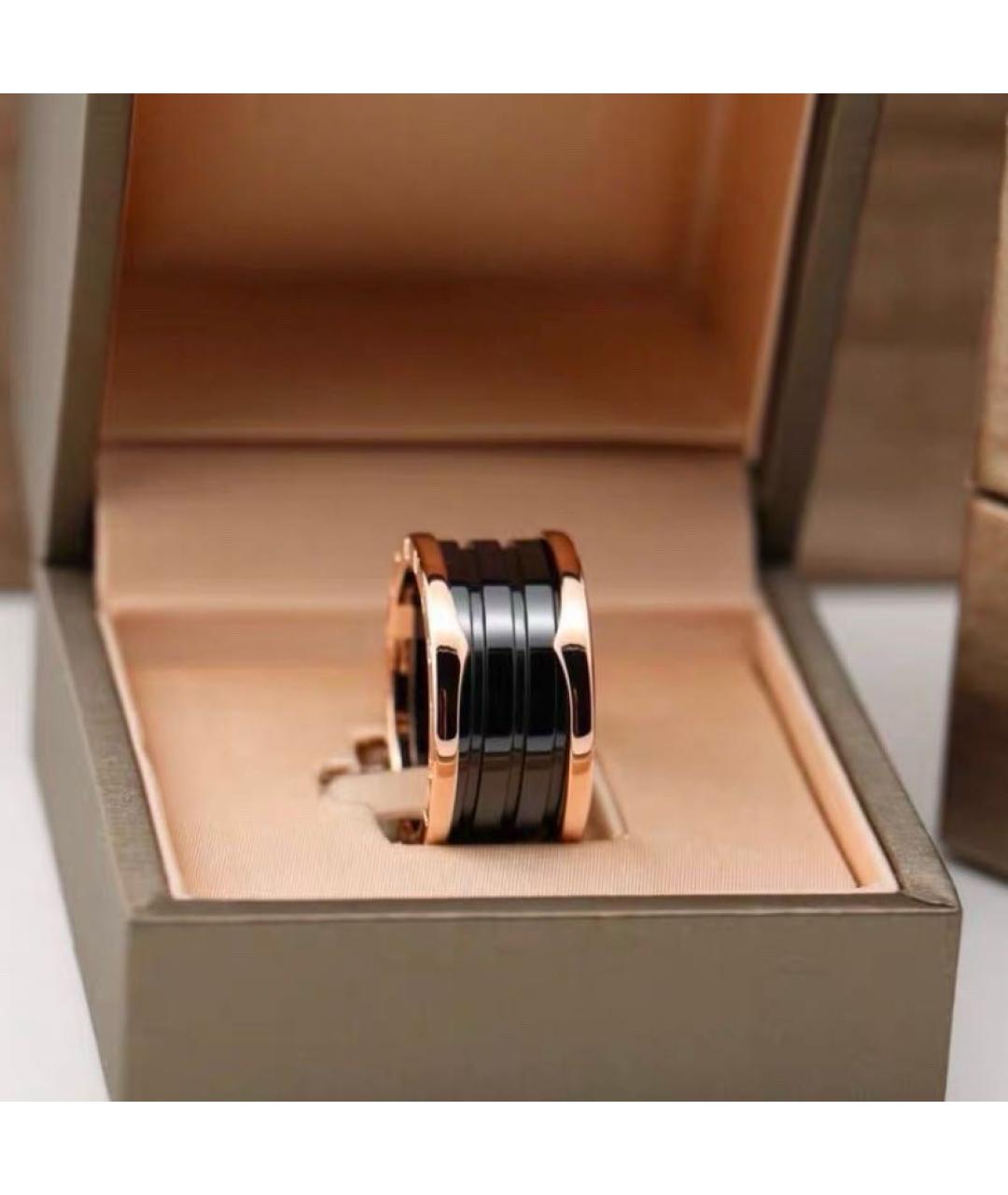 BVLGARI Черное кольцо из розового золота, фото 2