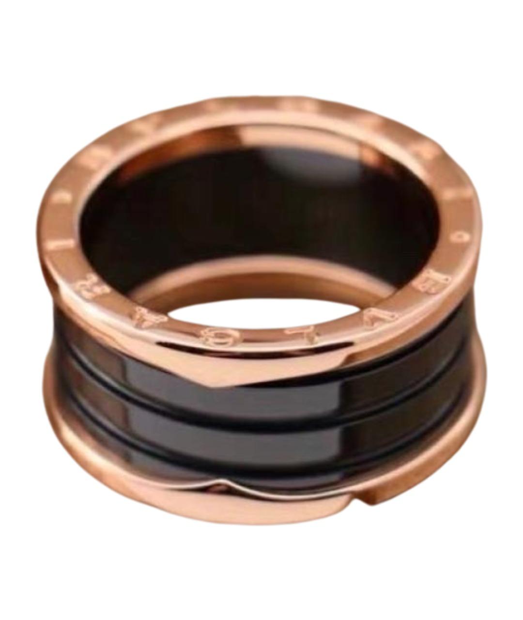 BVLGARI Черное кольцо из розового золота, фото 1