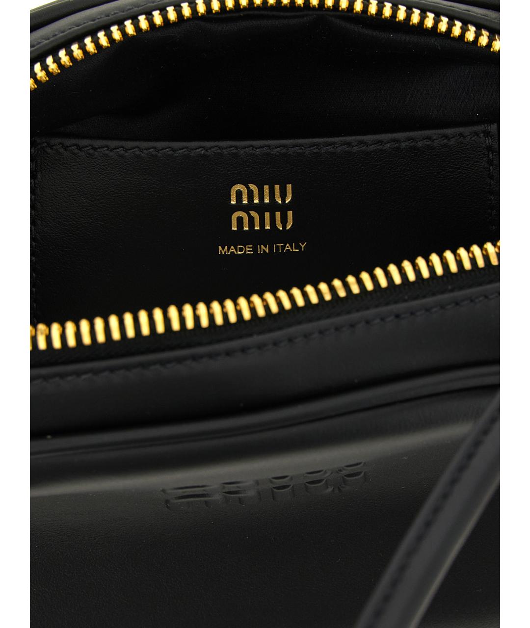 MIU MIU Черная кожаная сумка через плечо, фото 4
