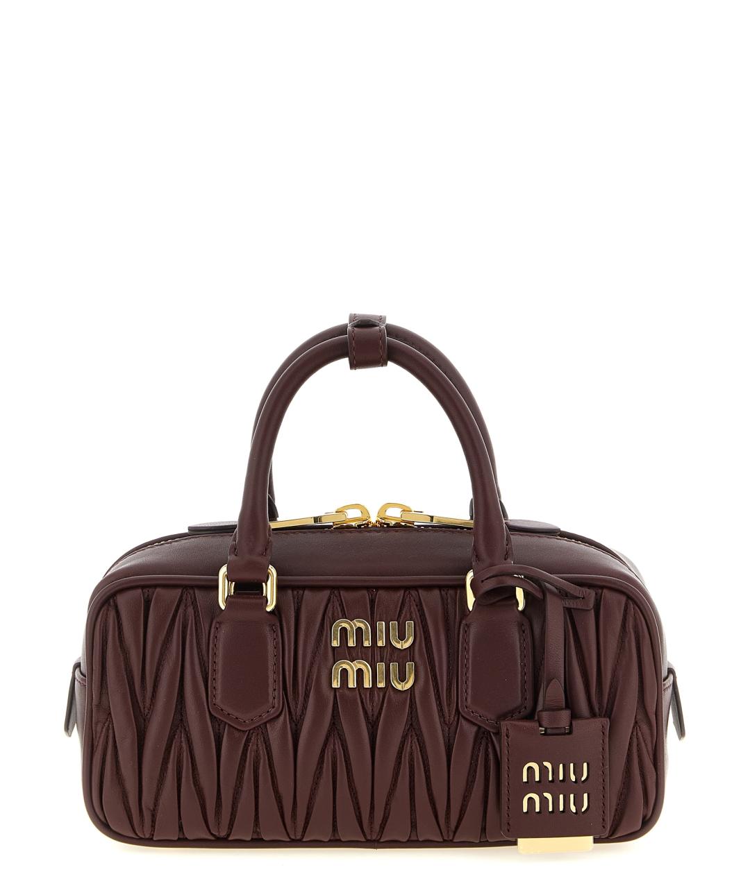 MIU MIU Бордовая кожаная сумка тоут, фото 1