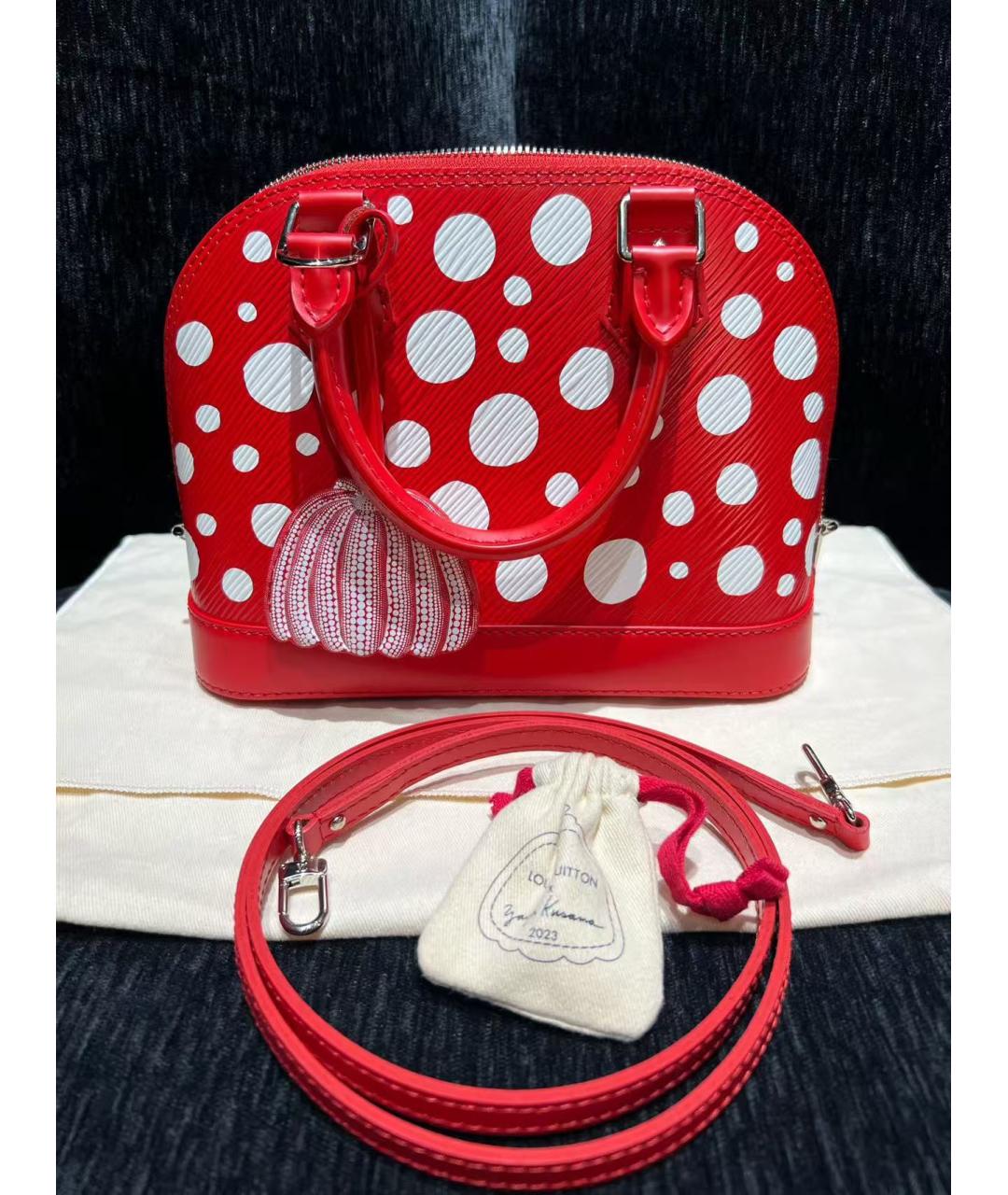 LOUIS VUITTON Красная кожаная сумка с короткими ручками, фото 2