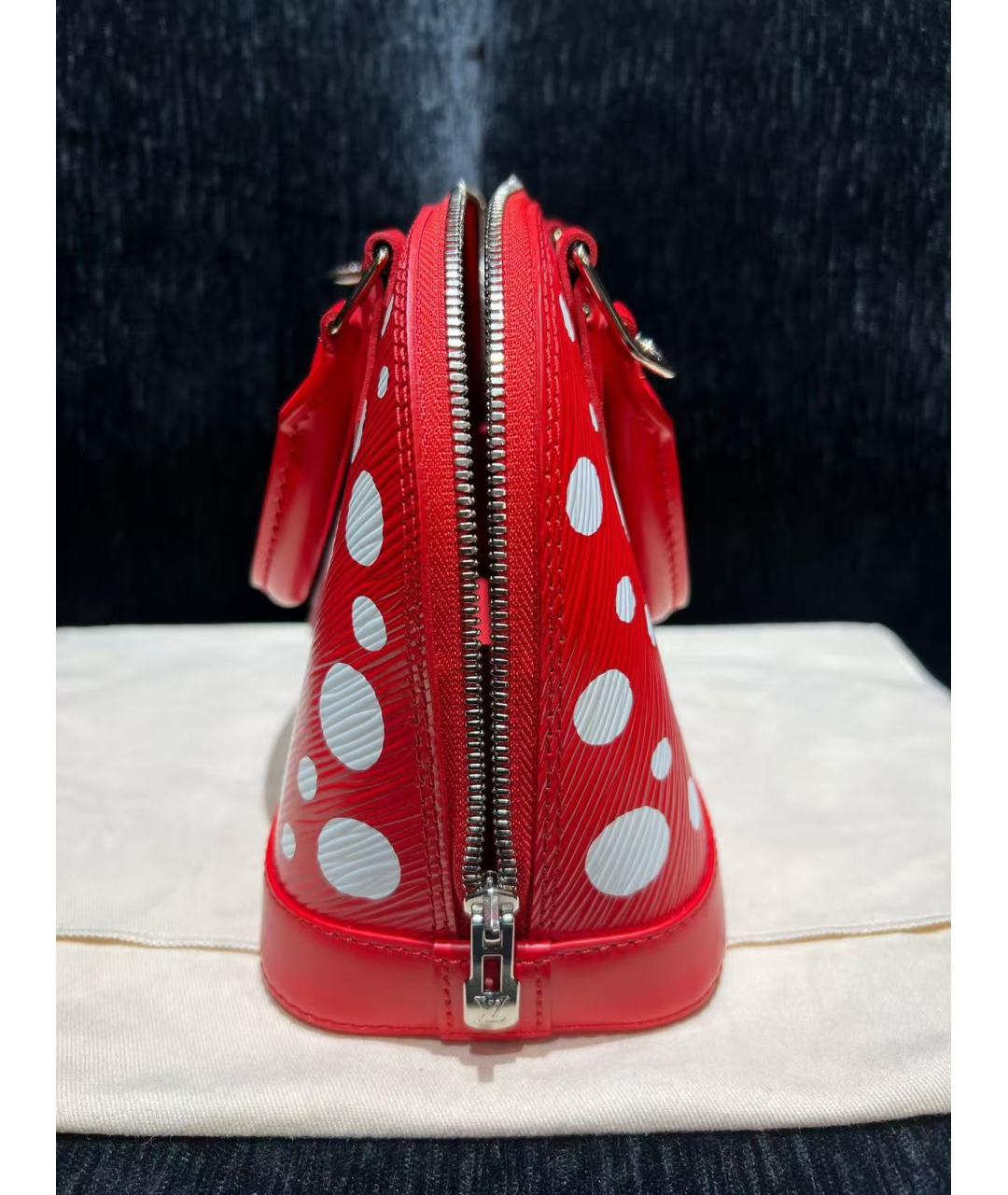 LOUIS VUITTON Красная кожаная сумка с короткими ручками, фото 3