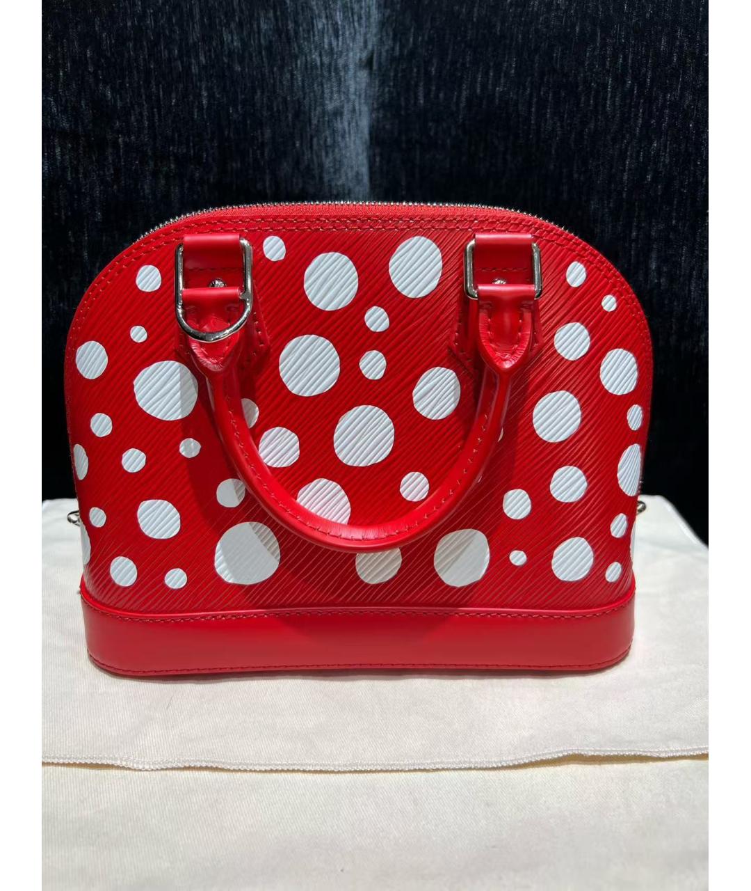 LOUIS VUITTON Красная кожаная сумка с короткими ручками, фото 4