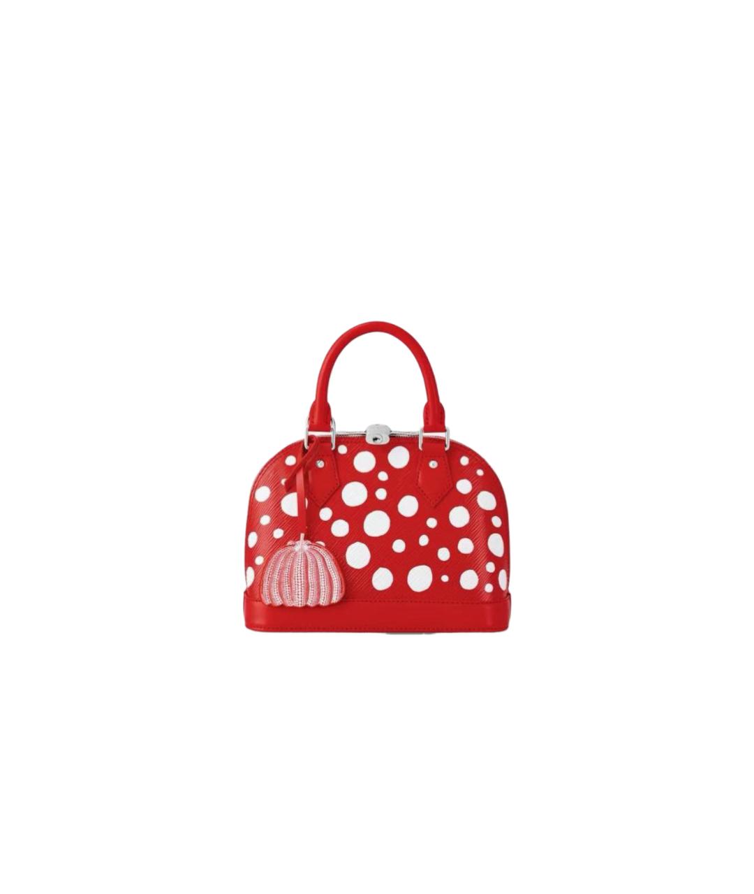 LOUIS VUITTON Красная кожаная сумка с короткими ручками, фото 6