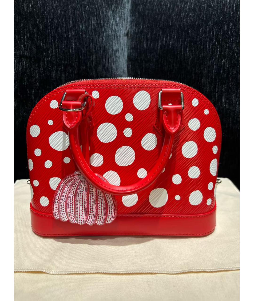 LOUIS VUITTON Красная кожаная сумка с короткими ручками, фото 7