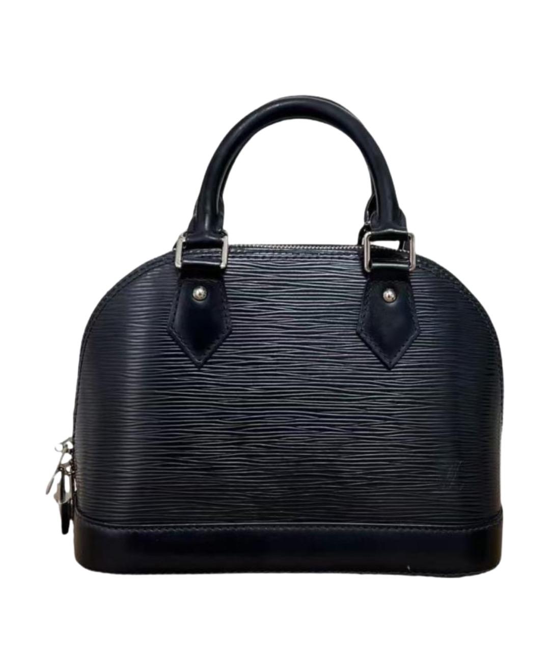 LOUIS VUITTON Черная кожаная сумка с короткими ручками, фото 1