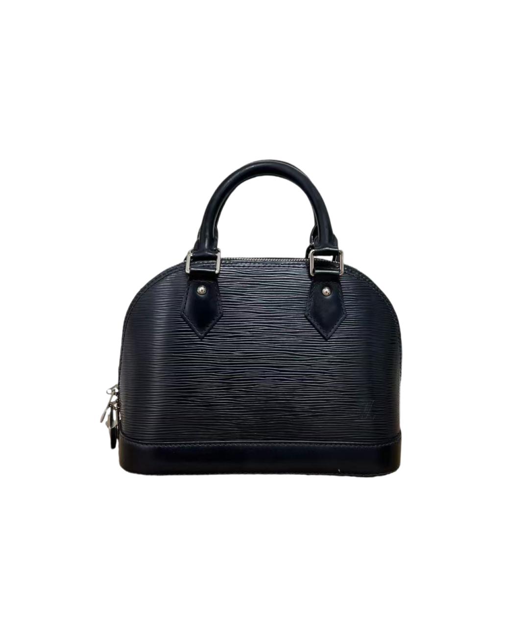LOUIS VUITTON Черная кожаная сумка с короткими ручками, фото 6