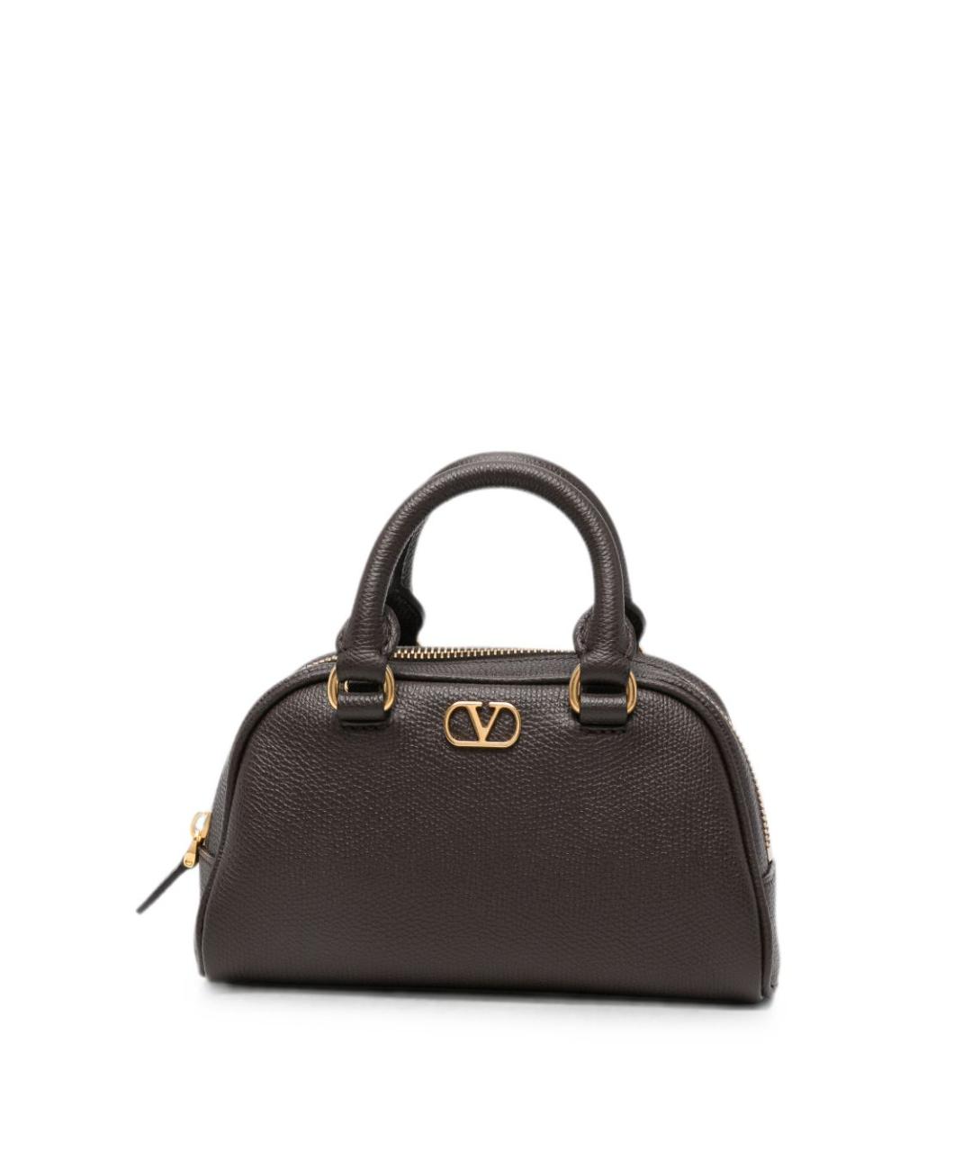 VALENTINO Коричневая кожаная сумка тоут, фото 1
