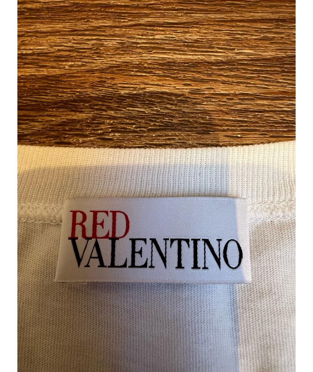 RED VALENTINO Белое хлопковое повседневное платье, фото 4