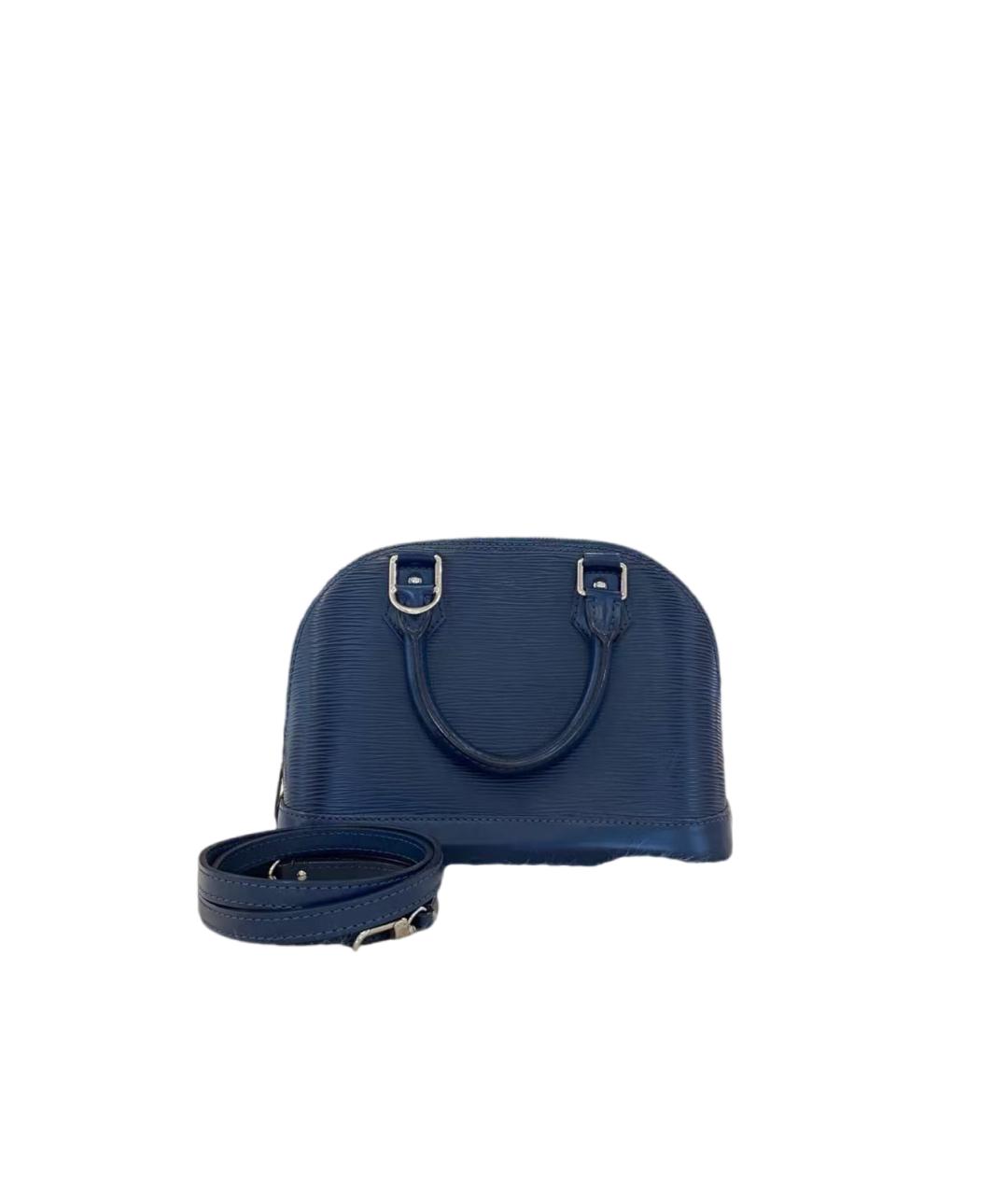 LOUIS VUITTON Синяя кожаная сумка с короткими ручками, фото 7